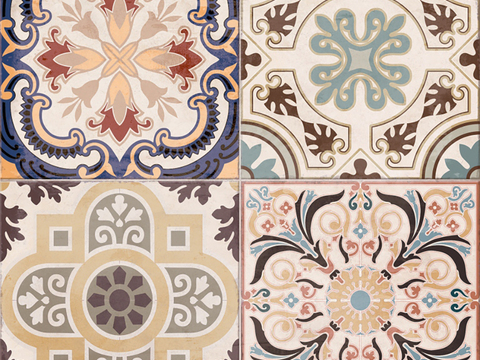  现代复古花砖  石材拼花 小花砖地砖瓷砖 