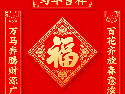  新年春节对联2026对联 