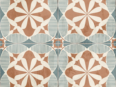  现代复古花砖  石材拼花 小花砖地砖瓷砖 