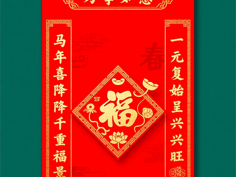  新年春节对联2026对联 