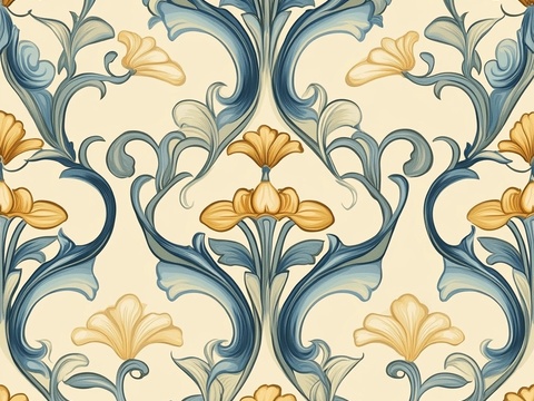  中古美式家居客厅 带动画 中古风壁画贴图 