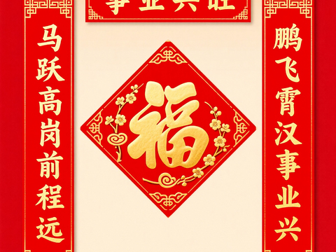  新年春节对联2026对联 