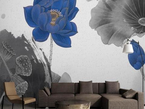  中古美式家居客厅 带动画 中古风壁画贴图 