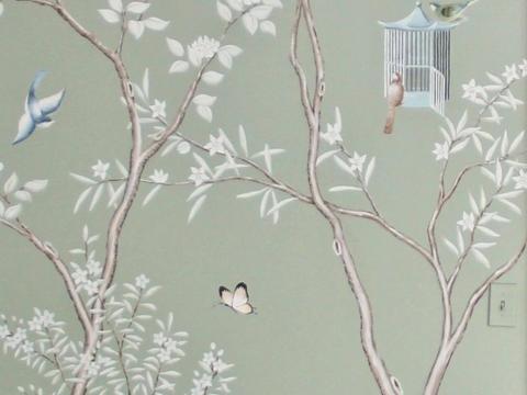  中古美式家居客厅 带动画 中古风壁画贴图 