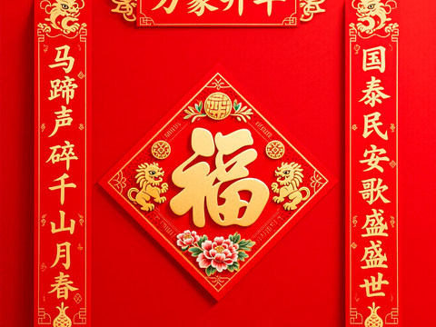  新年春节对联2026对联 