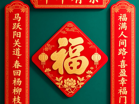  新年春节对联2026对联 