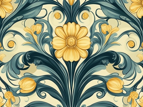  中古美式家居客厅 带动画 中古风壁画贴图 