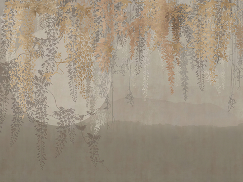  中式新中式画壁纸壁布墙纸墙布背景墙 