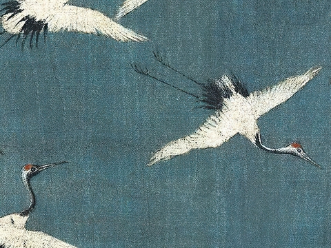 中式新中式祥瑞飞鹤画壁纸壁布墙纸墙布背景墙