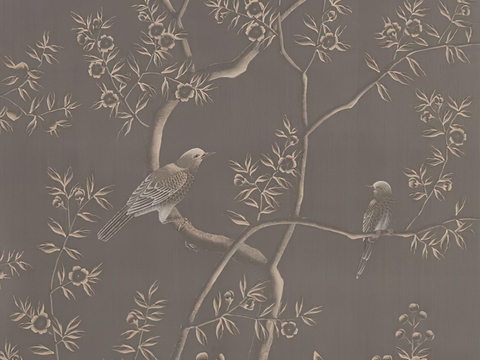  中式新中式画壁纸壁布墙纸墙布背景墙 