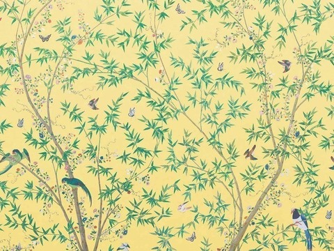 中式新中式画壁纸壁布墙纸墙布背景墙 