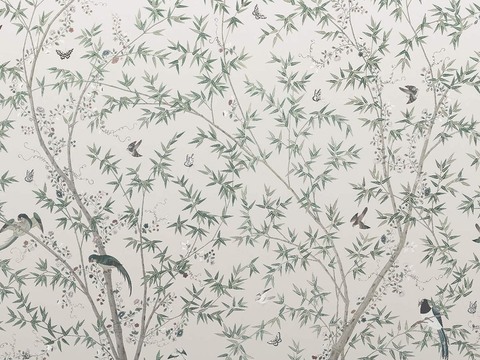  中式新中式画壁纸壁布墙纸墙布背景墙 