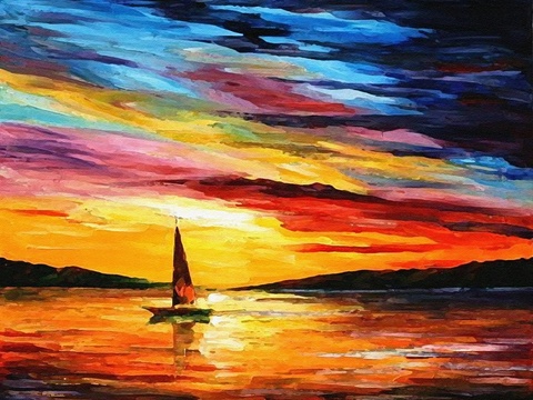  油画绘画风景画 