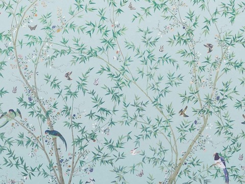  中式新中式画壁纸壁布墙纸墙布背景墙 