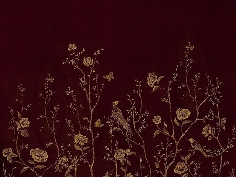  中式新中式画壁纸壁布墙纸墙布背景墙 