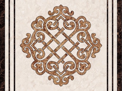  石材拼花 小花砖地砖瓷砖 现代复古花砖 