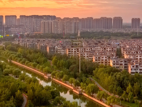  高层窗外景观，高层窗外城市景观，办公室窗外景，阳台外景 