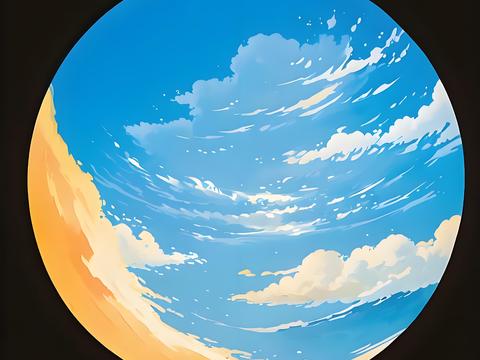  儿童卡通画 星球画 