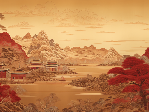  新中式中式挂画 山水挂画 