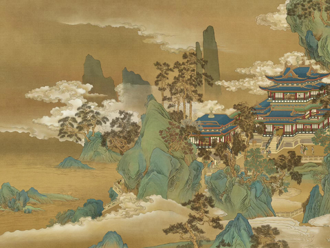  新中式中式挂画 山水挂画 