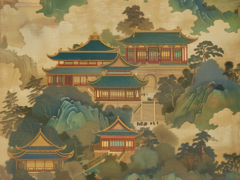  新中式中式挂画 山水挂画 