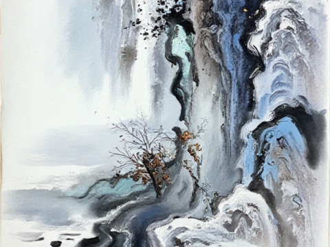  国画 装饰画 水墨风景画 