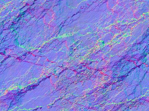  岩石石材PU石 法线凹凸贴图 