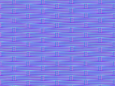  藤编竹编编织物法线凹凸贴图 