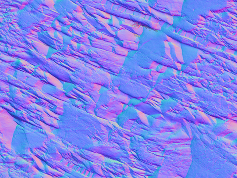  岩石石材PU石 法线凹凸贴图 
