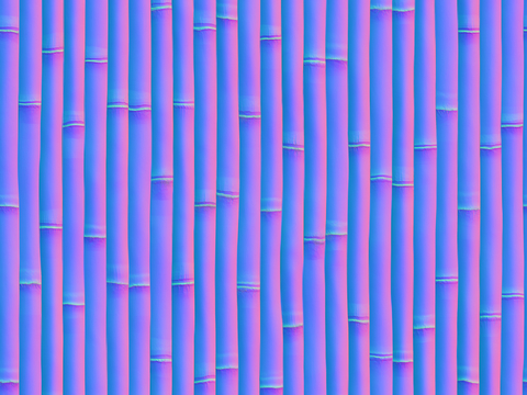  竹子竹墙竹篱笆法线凹凸贴图 