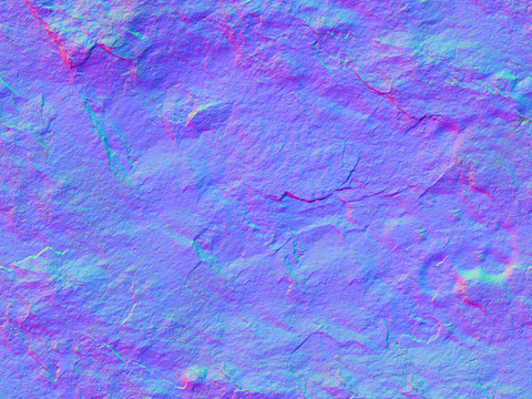  岩石石材PU石 法线凹凸贴图 