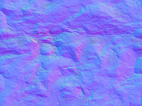  岩石石材PU石 法线凹凸贴图 