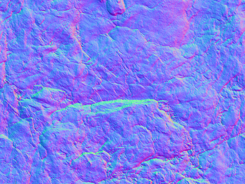  岩石石材PU石 法线凹凸贴图 