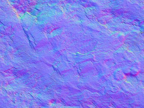  岩石石材PU石 法线凹凸贴图 