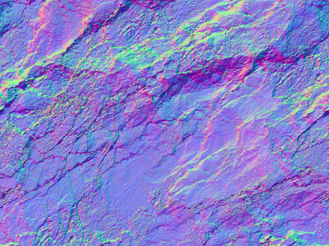  岩石石材PU石 法线凹凸贴图 