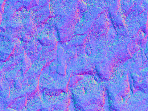  岩石石材PU石 法线凹凸贴图 