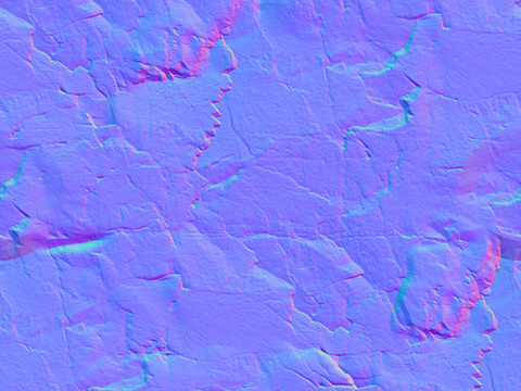  岩石石材PU石 法线凹凸贴图 