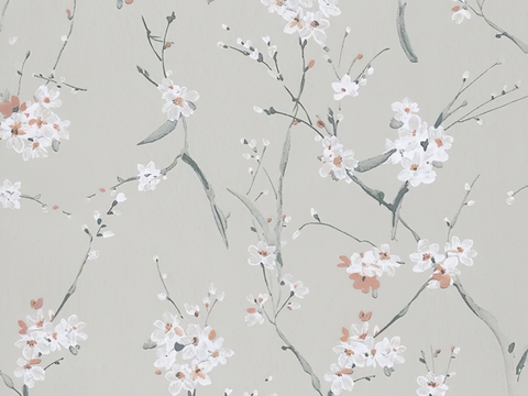  田园植物图案壁纸 壁画 墙纸 墙布 