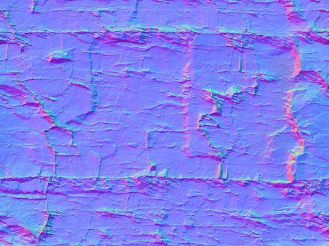  岩石石材PU石 法线凹凸贴图 