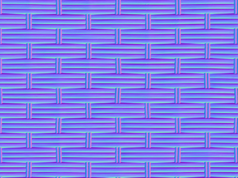  藤编竹编编织物法线凹凸贴图 