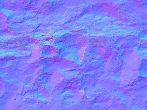  岩石石材PU石 法线凹凸贴图 