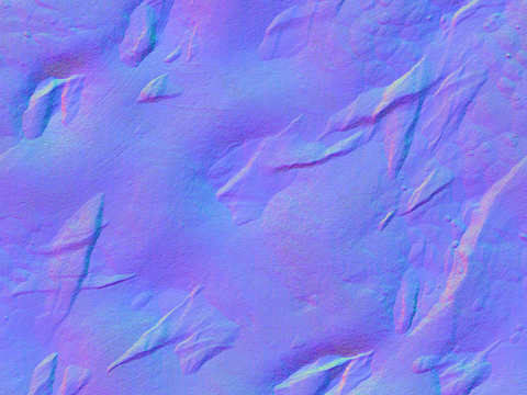  岩石石材PU石 法线凹凸贴图 