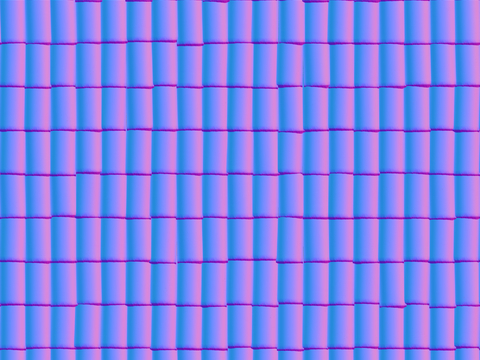  屋顶瓦顶青瓦陶瓦西班牙瓦法线凹凸贴图 