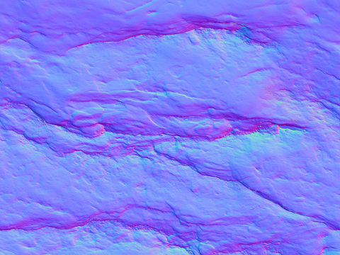  岩石石材PU石 法线凹凸贴图 