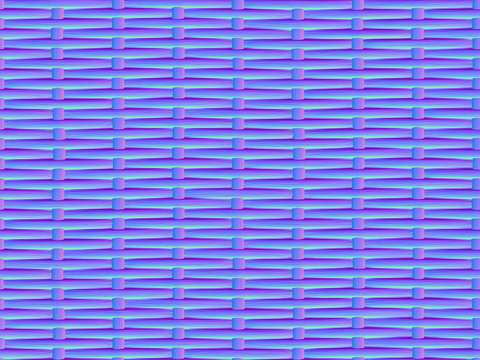  藤编竹编编织物法线凹凸贴图 