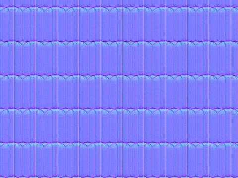  屋顶瓦顶陶瓦西班牙瓦法线凹凸贴图 