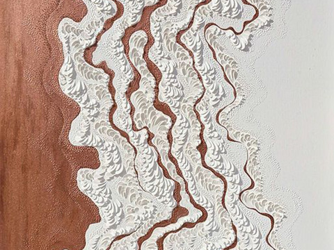  现代简约抽象挂画 肌理画 空间延伸画 