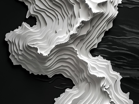  现代轻奢黑白挂画贴图 