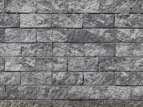  现代新中式文化石_深灰色条石_条石挡墙_文化墙贴图 