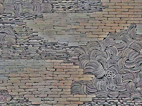  青砖瓦片墙民宿古墙贴图 